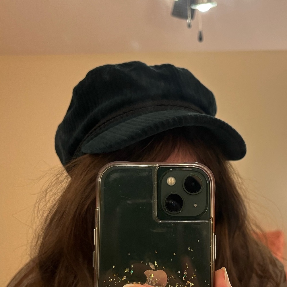 Topshop Corduroy Dark Emerald Green Fiddler Fisherman Cap